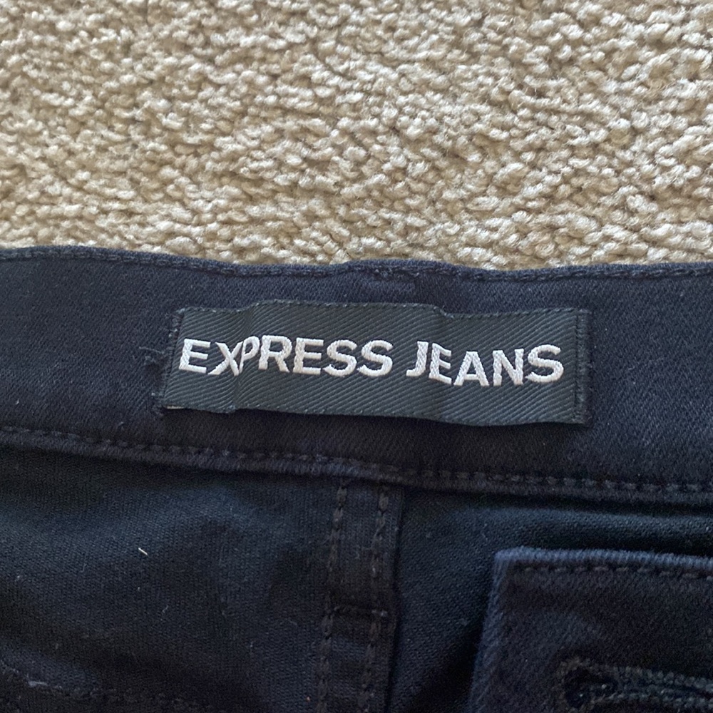 Express black mid-rise ripped/distressed jeans